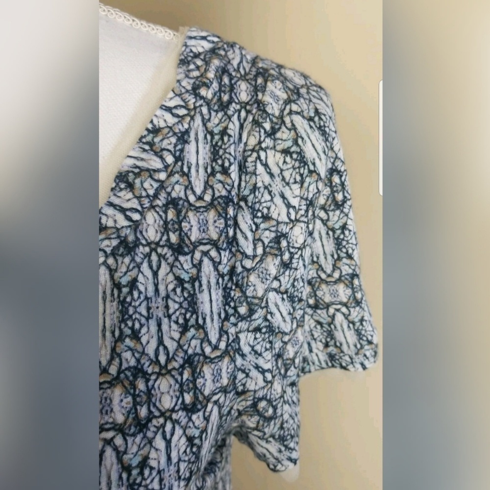 Sold: Meadow Rue Peplum Tee Shirt S Blue - Picture 3 of 8